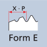 Lead-in cone form for thread former according to DIN 2175, table 4: type E