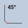 Form of the corner of the cutting edges - 45°