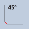 Forme de l'angle de coupe - 45°