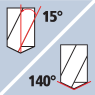 Drallwinkel 15° Spitzenwinkel 140°