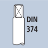 Cylindrical shank execution with square end DIN374