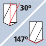 inclinazione dell’elica 30° angolo alla sommitàvb147°