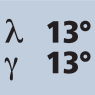 Spirálszöget 13° Homlokszöget 13°