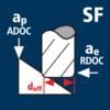 Corner radius super-finishing (Super-Finishing SF) steep slopes