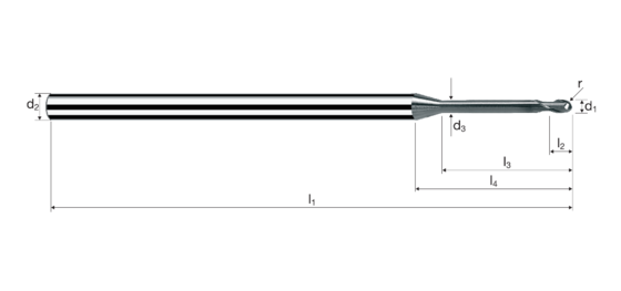 Ball nose end mills Microcut product photo front L