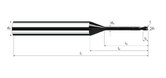 Corner radius end mills MicroX product photo front L