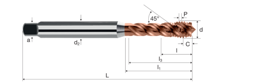 Gewindebohrer x-tap Produktbild front L