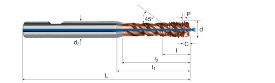 Gewindebohrer x-tap-R Produktbild front L