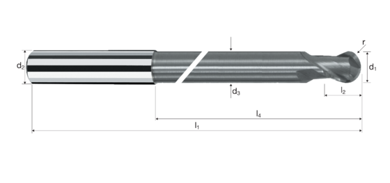 Ball nose end mills SpheroX product photo front L