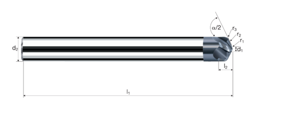 Circular arc milling cutter ArCutX product photo front L