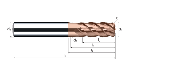 Corner radius end mills HX product photo front L