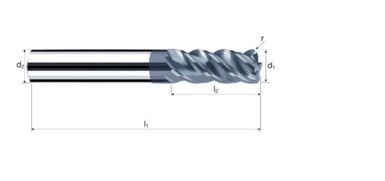 Corner radius end mills NX product photo front L