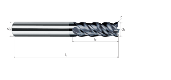 Corner radius end mills NX product photo front L