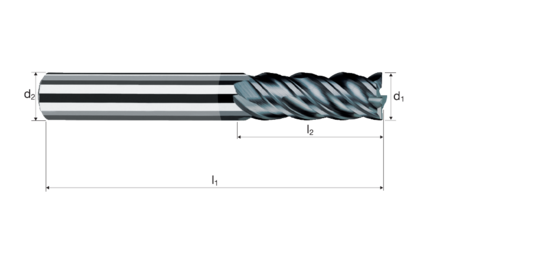 Cylindrical/Square end mills NVD product photo front L