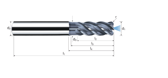 Corner radius end mills MFC product photo front L