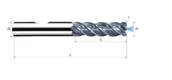 Corner radius end mills MFC product photo front L