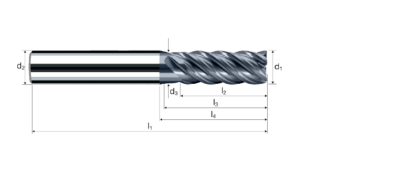 Cylindrical/Square end mills E-Cut product photo front L