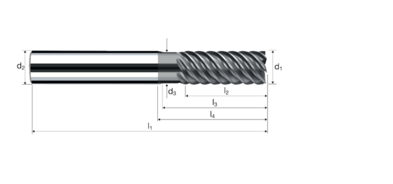 Cylindrical/Square end mills E-Cut product photo front L