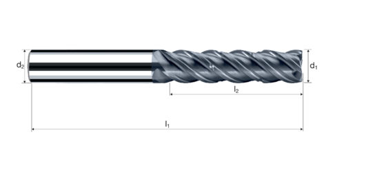 Cylindrical/Square end mills E-Cut product photo front L