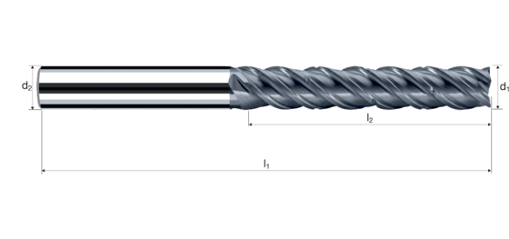 Cylindrical/Square end mills E-Cut product photo front L