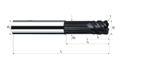 Corner radius end mills GSpeed product photo front L