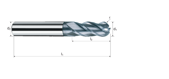 Ball nose end mills product photo front L