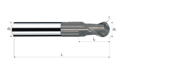 Ball nose end mills Sphericut product photo front L