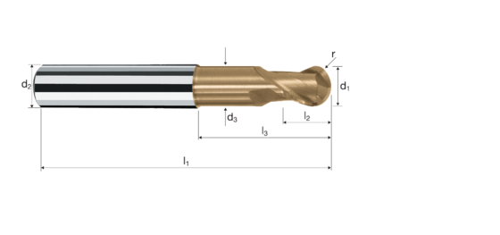 Ball nose end mills SpheroX product photo front L