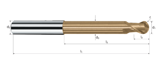 Ball nose end mills SpheroX product photo front L