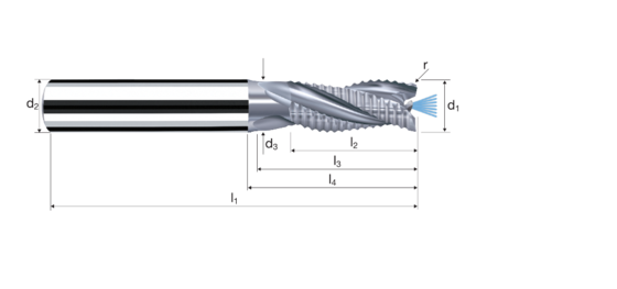 Cylindrical/Square end mills AX-FPS product photo front L