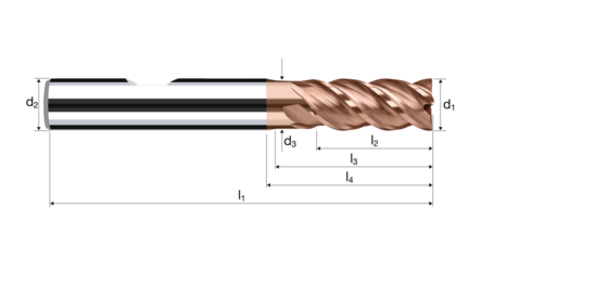 Cylindrical/Square end mills SX product photo front L