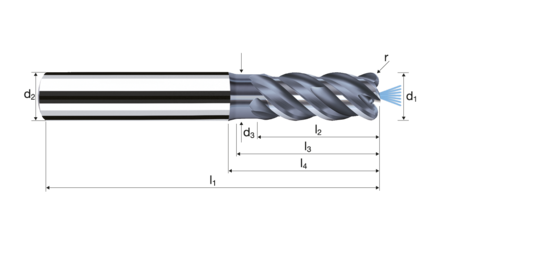 Corner radius end mills MFC product photo front L