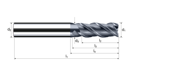 Zylindrische Fräser E-Cut Produktbild front L