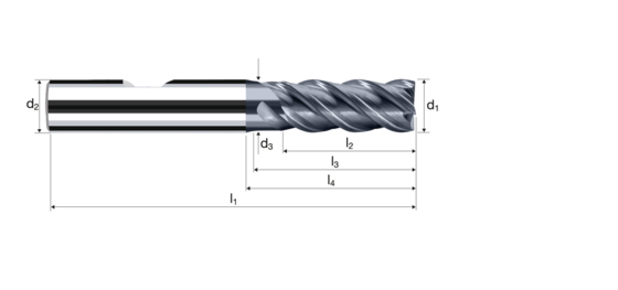 Zylindrische Fräser E-Cut Produktbild front L