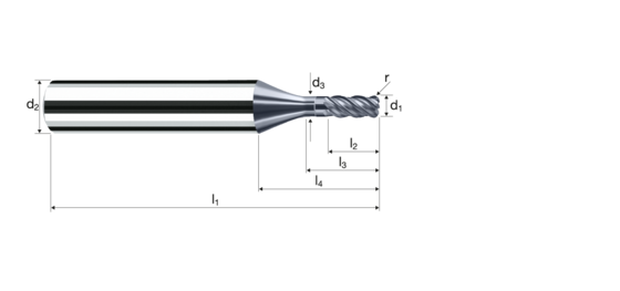 Corner radius end mills E-Cut product photo front L