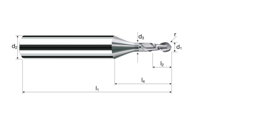 Ball nose end mills Sphericut product photo front L