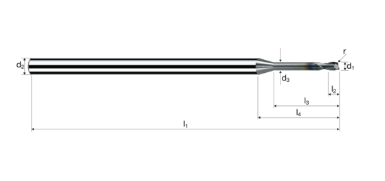 Corner radius end mills Microcut product photo front L