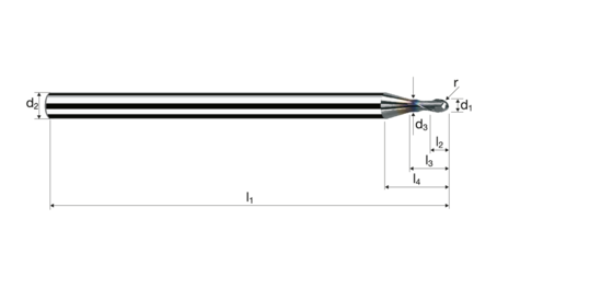 Ball nose end mills Microcut product photo front L