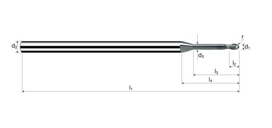 Ball nose end mills Microcut product photo front L