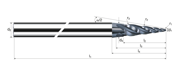 Circular arc milling cutter ArCutX product photo front L