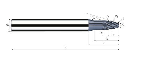 Circular arc milling cutter ArCutX product photo front L