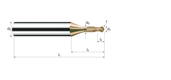 Ball nose end mills SpheroX product photo front L