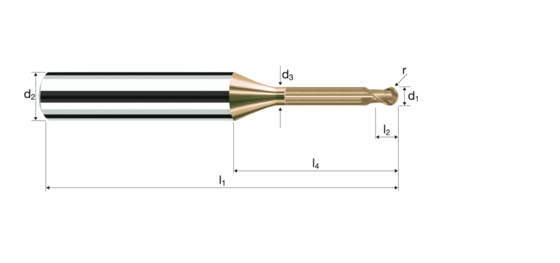 Ball nose end mills SpheroX product photo front L