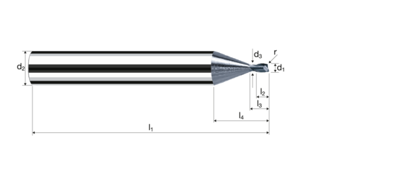 Corner radius end mills MicroX product photo front L