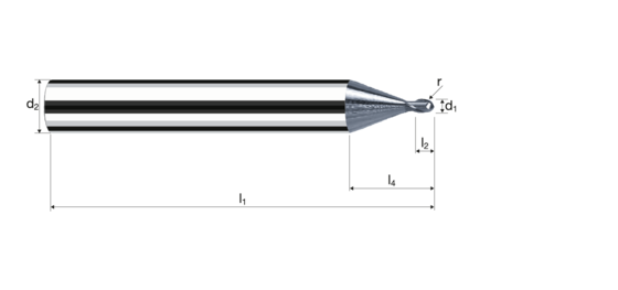 Ball nose end mills MicroX product photo front L