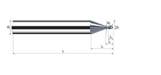 Ball nose end mills MicroX product photo front L