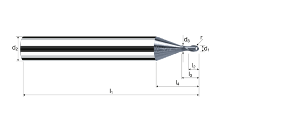 Ball nose end mills MicroX product photo front L