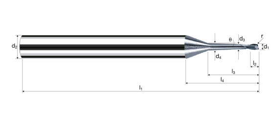 Corner radius end mills MicroX product photo front L