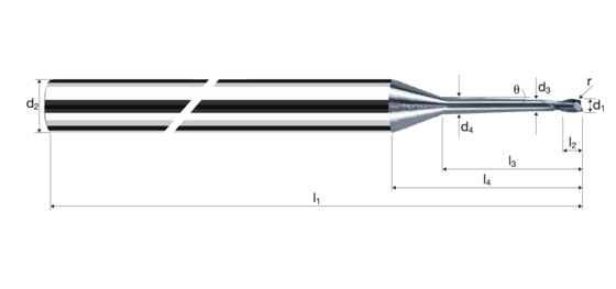 Corner radius end mills MicroX product photo front L