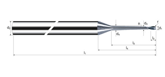 Corner radius end mills MicroX product photo front L